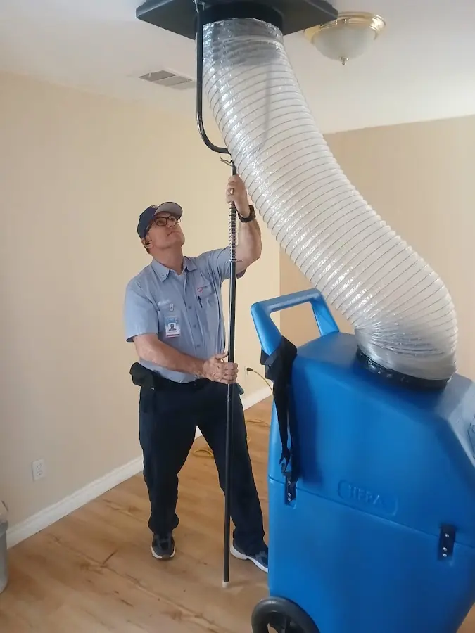 HVAC Installation technician using HEPA equipment in Temple
